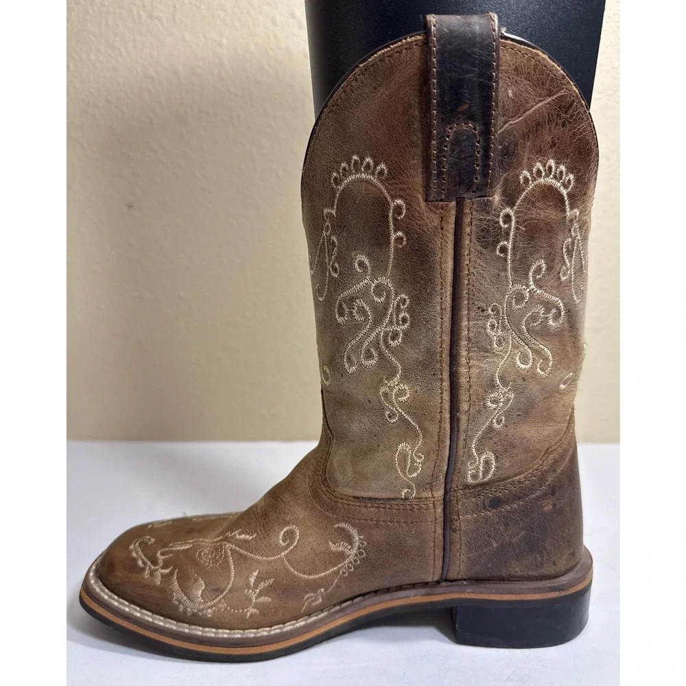 Smoky Mountain Boots Youth Girls Floral Embroidered Square Toe Western Boots 13R